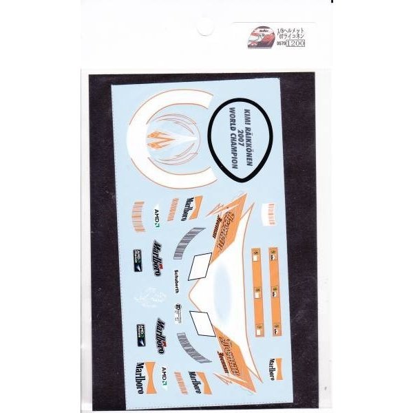 画像3: 1/8ヘルメット'07ライコネンデカール (3)