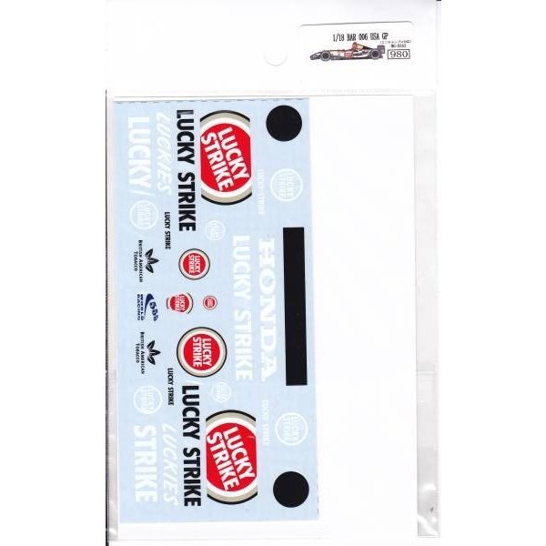 画像4: 1/18BAR006 アメリカGPデカール (4)