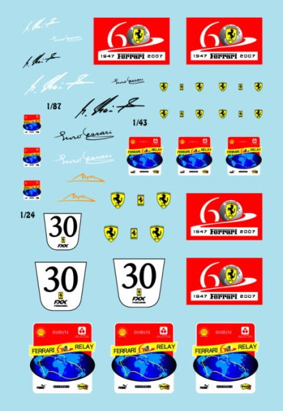 画像1: 1/24,43,87フェラーリ60周年エンブレムデカール (1)