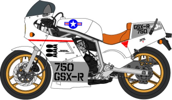 画像1: 1/12スズキ GSX-R750 GAGカラーデカール (1)