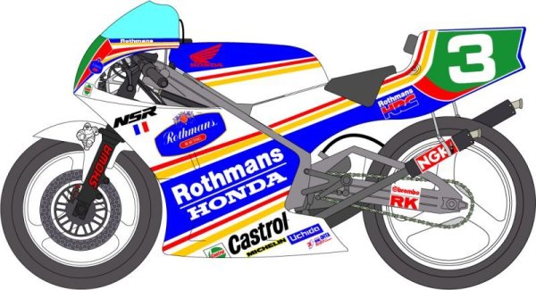 画像1: 1/12NSR250ロスマンズホンダ'91チャンピオンデカール (1)