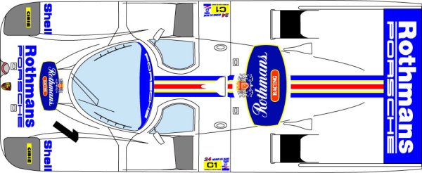 画像1: 1/24ポルシェ962'86,87ル・マンデカール (1)