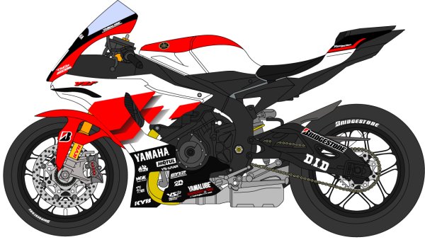 画像1: 1/12ヤマハYZF-R1 2025 8耐#21ヤマハレーシングVerデカール (1)